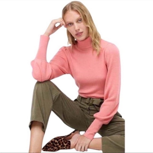J Crew Balloon-sleeve turtleneck 